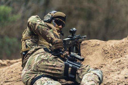 Field Marshal turning back to reload during strike warの写真素材