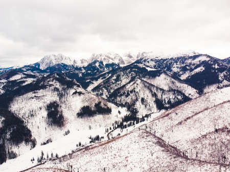 Majestic view of the naturally beautiful winter mountains scenery. High quality photoの写真素材