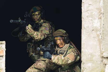 Sisters giving thier life for thier nation fighting with spirit . High quality photoの写真素材