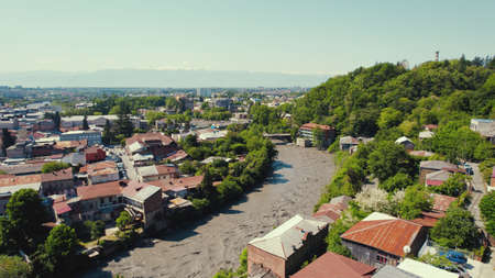 high angle view of the ancient city of Kutaisi in Georgia, Caucasus. High quality photoの写真素材