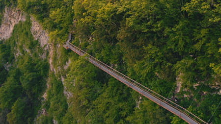 aerial view of an amazing Okatse Canyon hiking trail, Imereti region, Georgia. High quality photoの写真素材