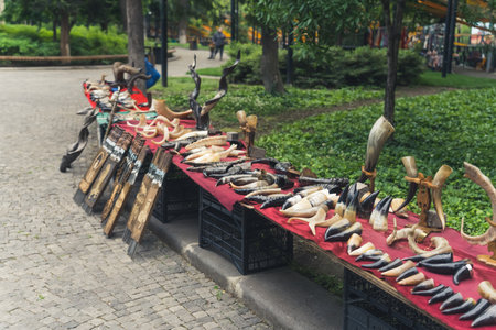 counter of Georgian traditional Kantsi in open air market in Tbilisi, Georgia. High quality photoの写真素材