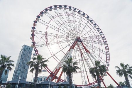 famous Ferris wheel in Batumi city, Adjara region, Georgia. High quality photoの写真素材
