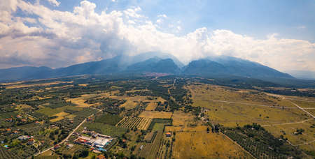beautiful aerial view of Olympus from Leptokaria, Greece. High quality photoの写真素材