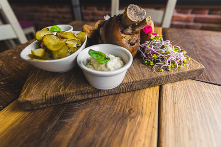 Oven baked pork knuckle - Polish Cuisine. High quality photoの写真素材