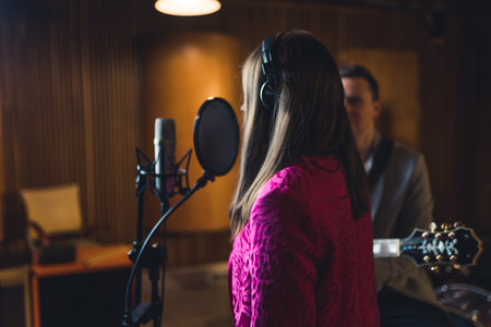 Rock band rehearsal in the studio. High quality photoの写真素材