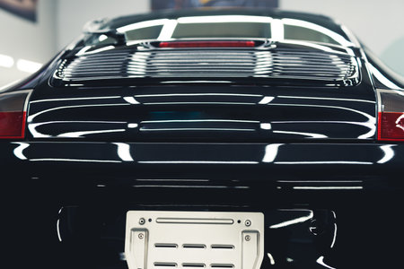 Professional car detailing center - making cars shiny and well maintained. High quality photoの写真素材