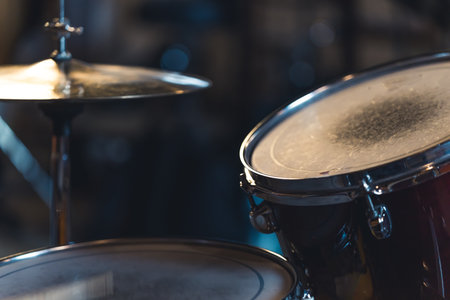 Young indie rock band playing the rehearsal before the concert . High quality photoの写真素材