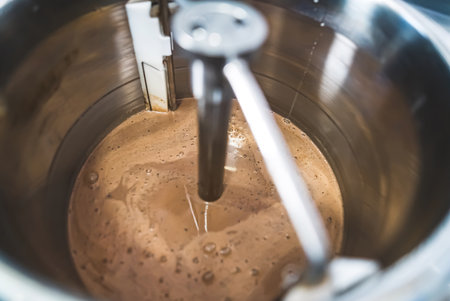 pasteurizer machine with ice cream - Pasteurization process. High quality photoの写真素材