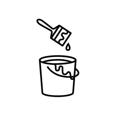 a bucket of paint editable icons related to art paintingのイラスト素材
