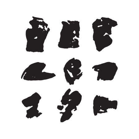 a collection of black ink strokes scratch materialのイラスト素材