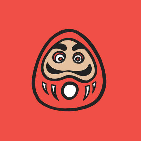 daruma doll of fortune iconic japanese symbol in handのイラスト素材