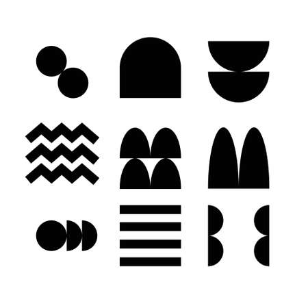 set of abstract shape illustration for decorating designのイラスト素材
