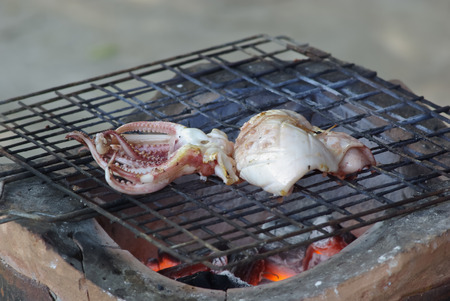 grilled calamariの写真素材