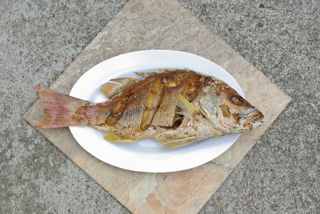 fried fishの写真素材