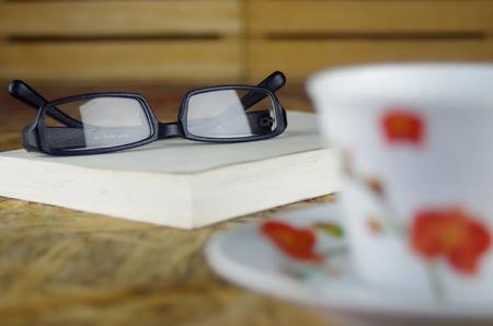 eyeglasses and a bookのeditorial素材