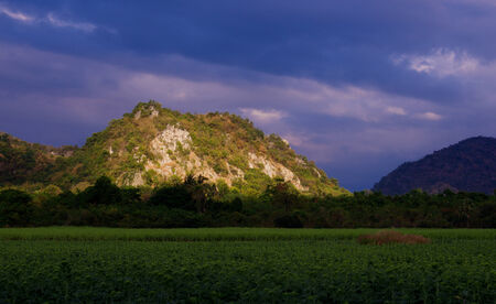 light on mountainの写真素材