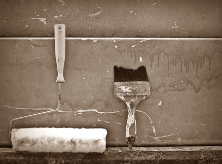 paintbrush sepia backgroundの写真素材