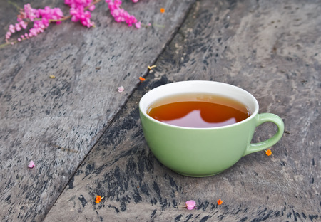 herbal tea mixed with honeyの写真素材