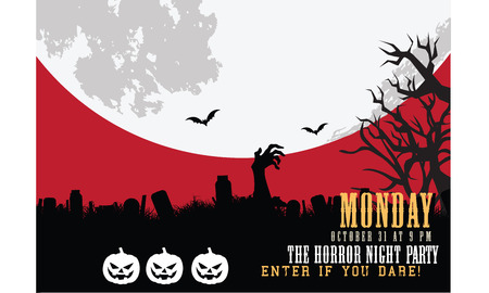 Best Halloween night party  invitation vector backgroundのイラスト素材