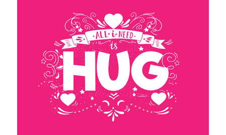 all i need is hug vector illustrationのイラスト素材