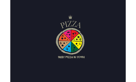 pizza, best pizza in town vector illustrationのイラスト素材
