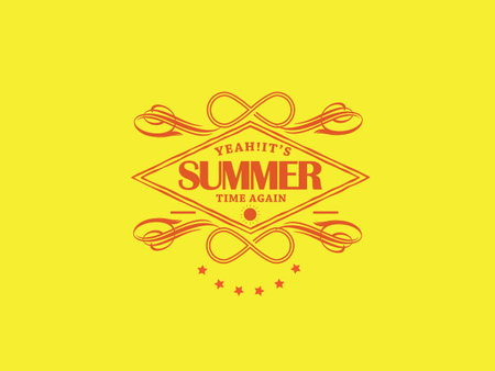 yeah ! it's summer time again vector illustrationのイラスト素材