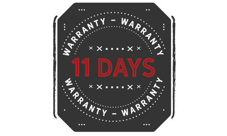 11 days warranty black and red designのイラスト素材