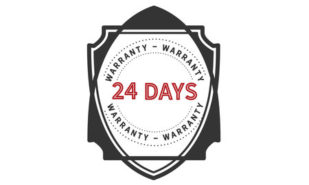 24 days warranty black and red designのイラスト素材