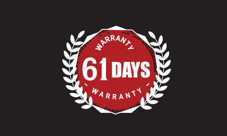61 Days Warranty with black bakgroundのイラスト素材