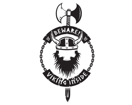 beware viking inside logoのイラスト素材
