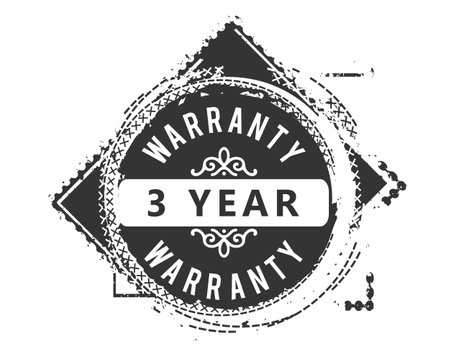 black warranty vintage badges classical roundのイラスト素材