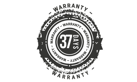 Illustration for 37 days warranty design stamp - Royalty Free Image