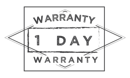 1 day warranty design stampのイラスト素材
