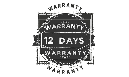 12 days warranty design stampのイラスト素材