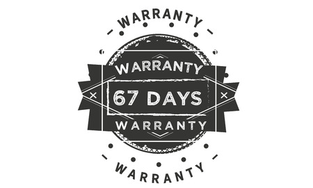67 days warranty illustration design stamp badge iconのイラスト素材