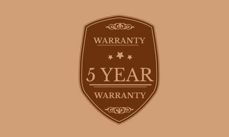 Ilustración de 5 year warranty design stamp - Imagen libre de derechos