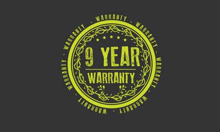 9 year warranty illustration designのイラスト素材