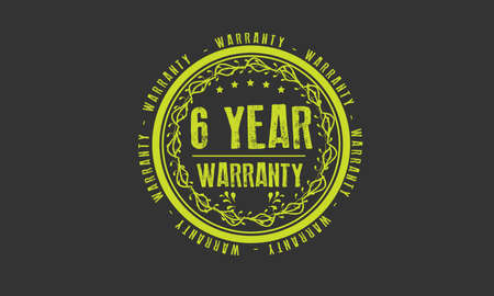 6 year warranty illustration designのイラスト素材