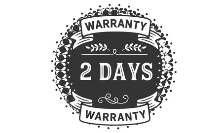 2 day warranty illustration design stamp badge iconのイラスト素材