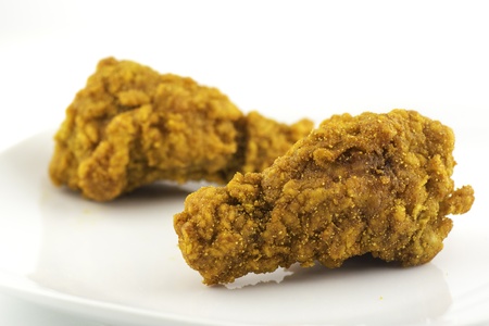 Fried chicken isolated and white backgroundの写真素材