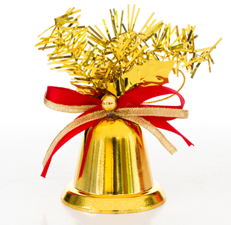 Yellow christmas bells isolatedの写真素材
