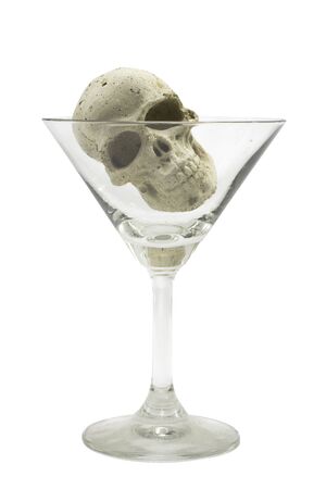 The Skull in glass on isolated whiteの写真素材