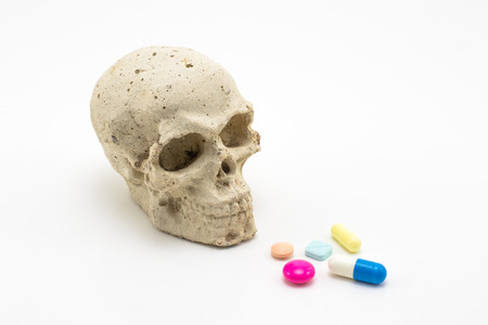 Skull with Drug isolatedの写真素材