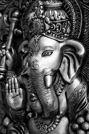 Hindu God Ganesh black and white styleの写真素材