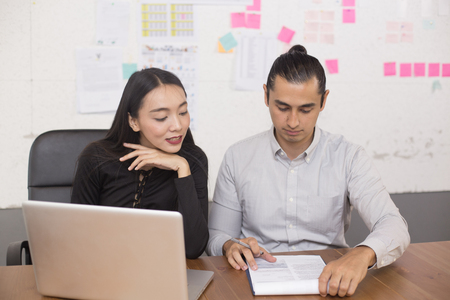 Businesspeople working togerther with happy emotion, business successful concept,  20-30 year.の写真素材