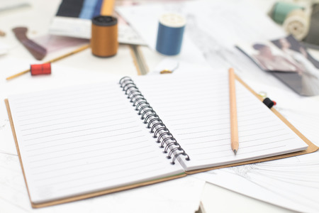 Book on top table with designer concept.の写真素材