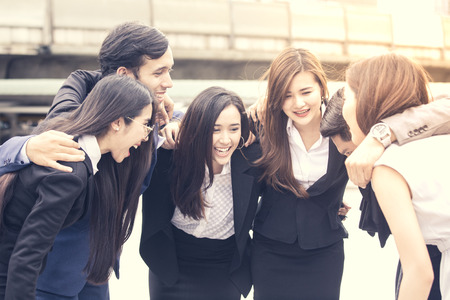 Business People Collaboration Teamwork concept. People business people stacking hands for business project. Business people  teamwork concept.の写真素材