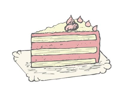 Piece of cake on plate