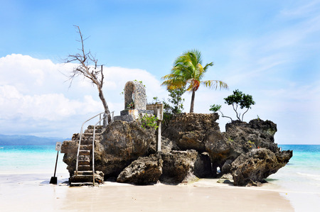 Willy's rock on island Boracay, Philippinesの写真素材